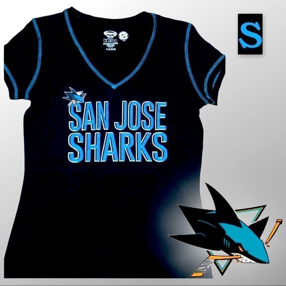 NWOT SAN JOSE SHARKS NHL SMALL BLACK - Picture 1 of 5